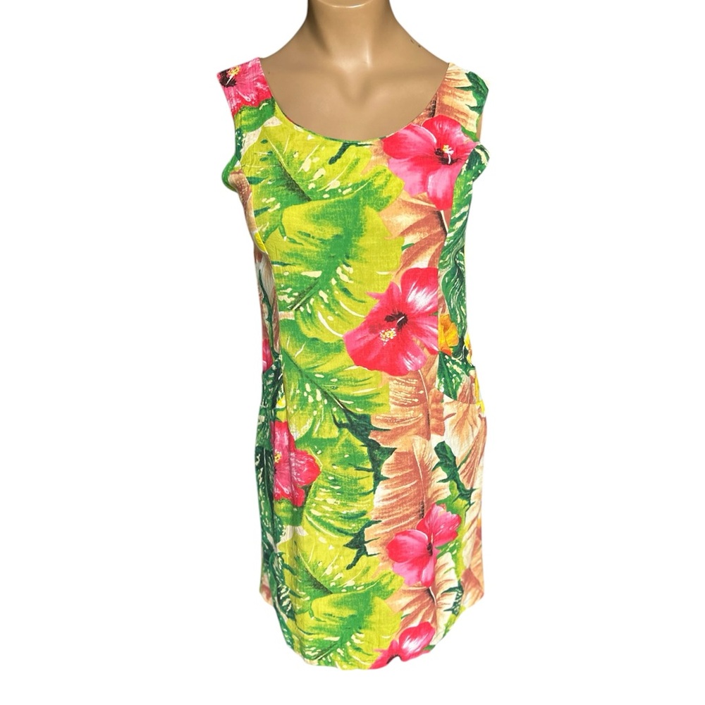 Jams World Vintage Tropical Floral Sleeveless Shift Dress